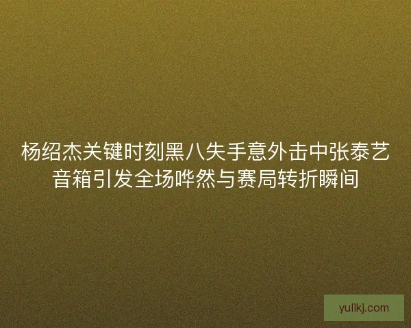 杨绍杰关键时刻黑八失手意外击中张泰艺音箱引发全场哗然与赛局转折瞬间