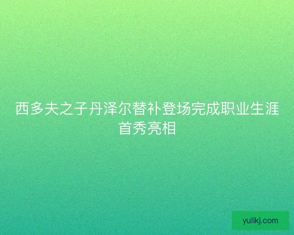西多夫之子丹泽尔替补登场完成职业生涯首秀亮相