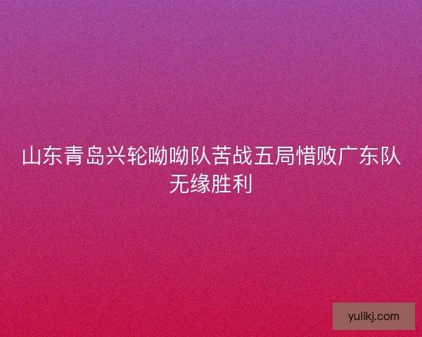 山东青岛兴轮呦呦队苦战五局惜败广东队无缘胜利